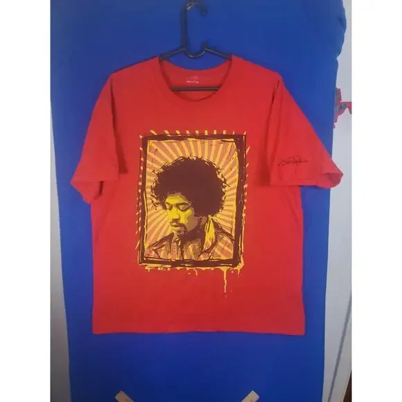 Vintage 2004 Jimi Hendrix T Shirt XL Red Hendrix Rock Men's Size XL - Picture 12 of 16